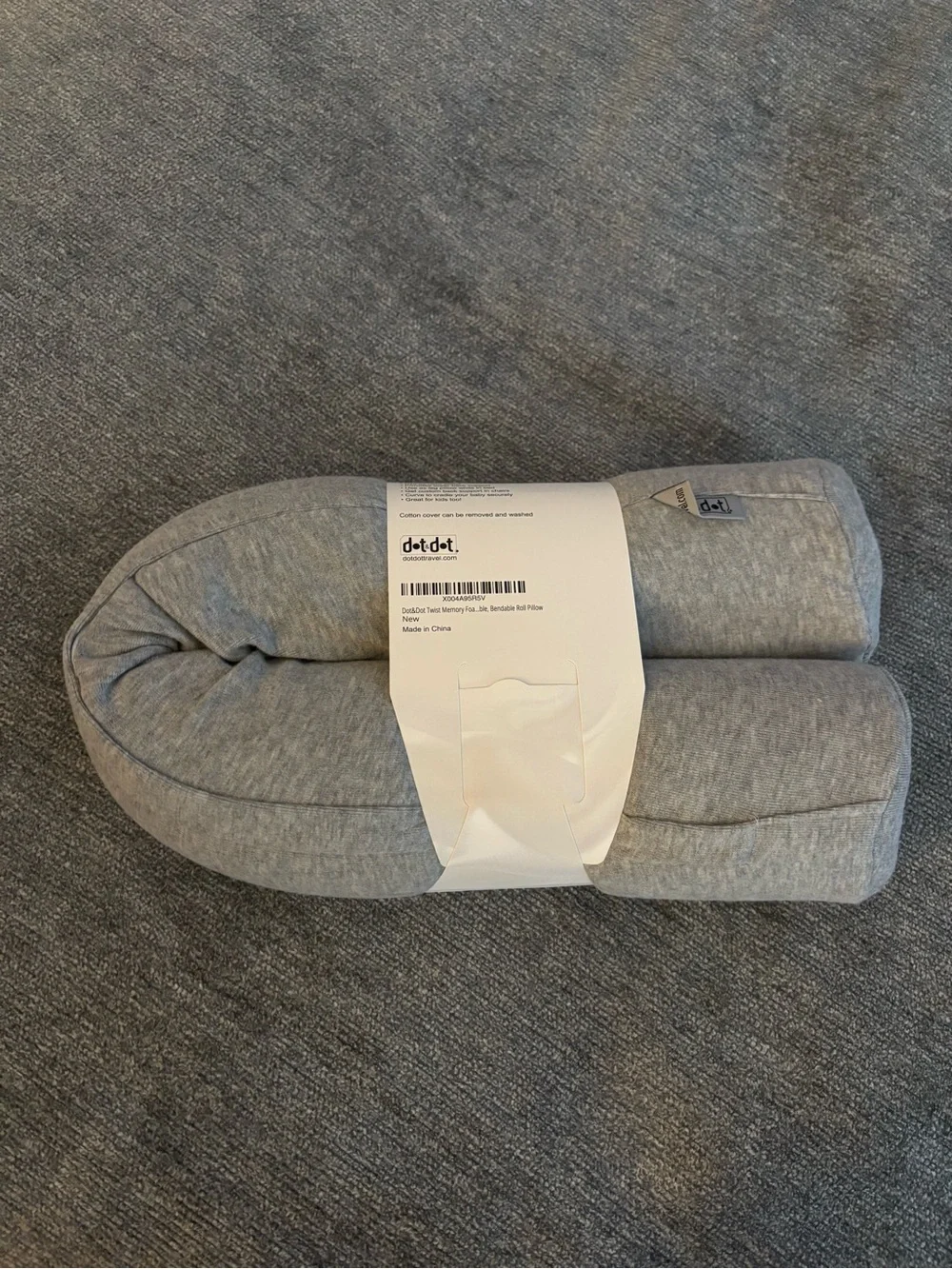 Twist Memory Foam Travel Pillow - Gray